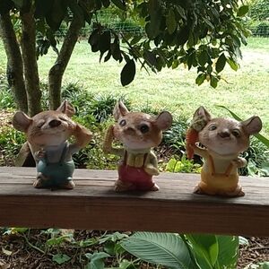 Vintage 1980s Homco Home Interiors 5601 mice with vegetables set of 3